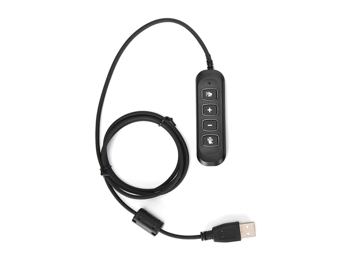 Adaptador H901 Usb Plug Qd Para Fone De Ouvido Centro De Chamadas Com Volume Ajustável 3.5mm Preto
