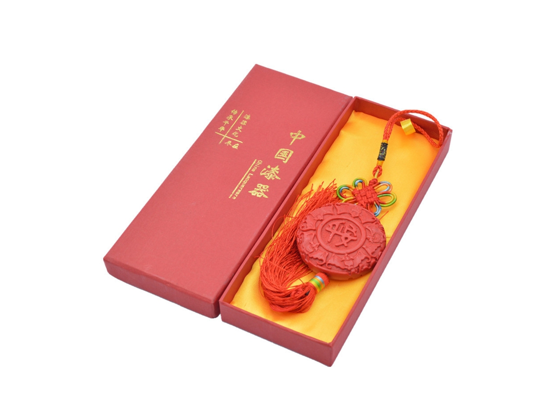 Laxiscreed Ping An Carregador Decorativo Chinês Com Nó Em Lacquer Para O Ano Novo