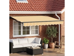 Vidaxl Toldo Retrátil Elétrico Amarelo, Branco, Antracite 3 X 2,5 M