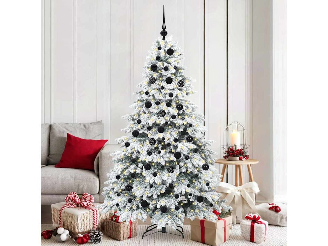 Vidaxl Árvore De Natal Artificial Com 300 Leds Branco 180 Cm Pe E Pvc