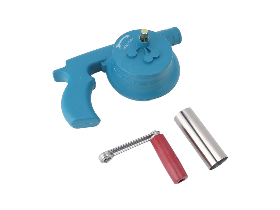 Ventilador de Churrasco Manual Soprador de Ar com Manivela Portátil para Acampamento e Churrasco Azul S/MARCA