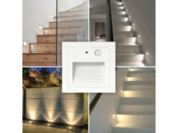 Spot Led Embutido Parede 4 Unidades 3w, Escada iluminada Com Sensor Movimento, Luz Embutida Chão, Iluminação Hall, 2800k Branco Quente