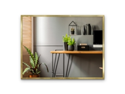 Espelho Decorativo Com Moldura Dourada Para Parede (83x63 Cm)