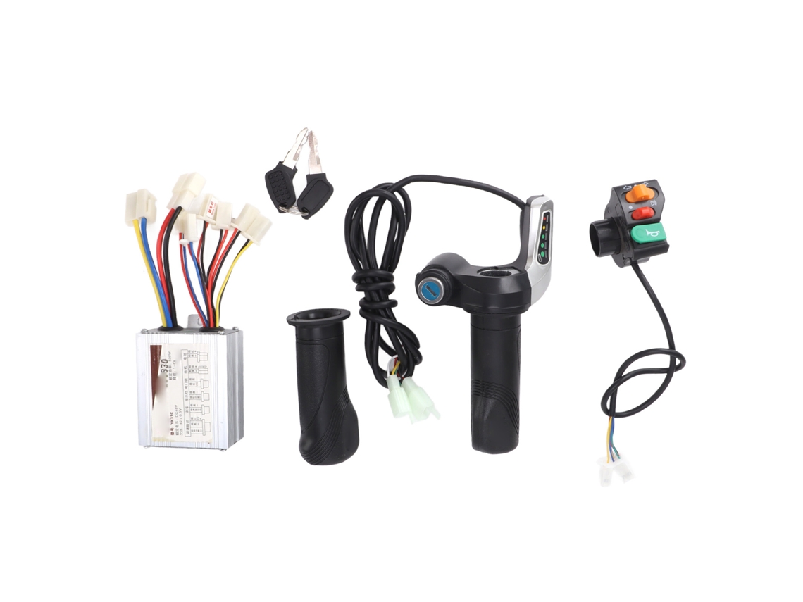 Kit de Modificação para Bicicleta Elétrica com Controlador de Motor 48v 500w, Mando de Aceleração e Tela Pontiaguda | S/MARCA