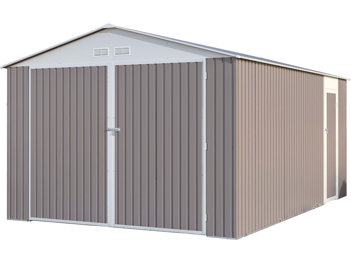 Garagem metálica ''Nevada'' com porta de batente - 15,36 m²