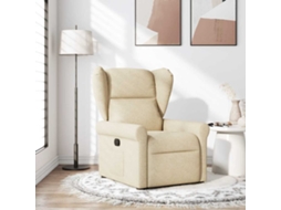 Vidaxl Poltrona Reclinável Tecido Cor Creme
