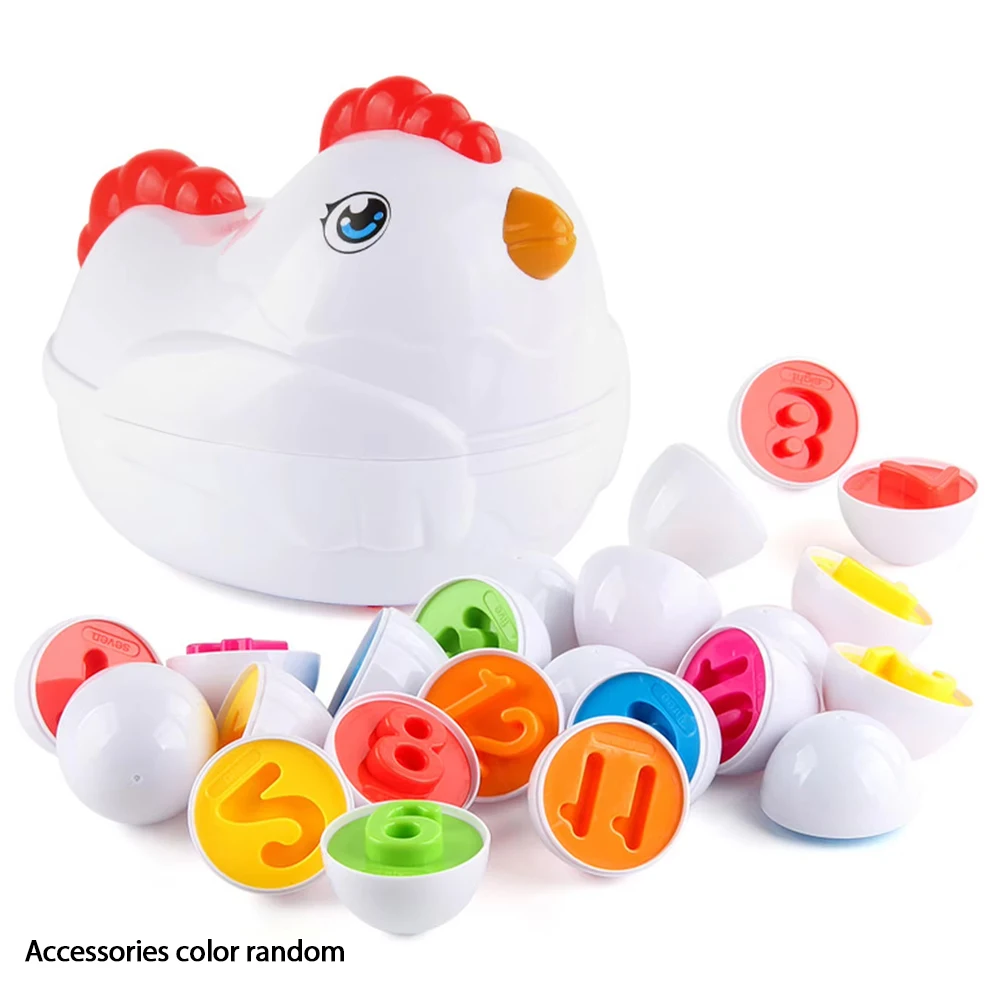 Brinquedo sensorial para bebês com 12 ovos de Páscoa para combinar MDUG (20 combinações numéricas)