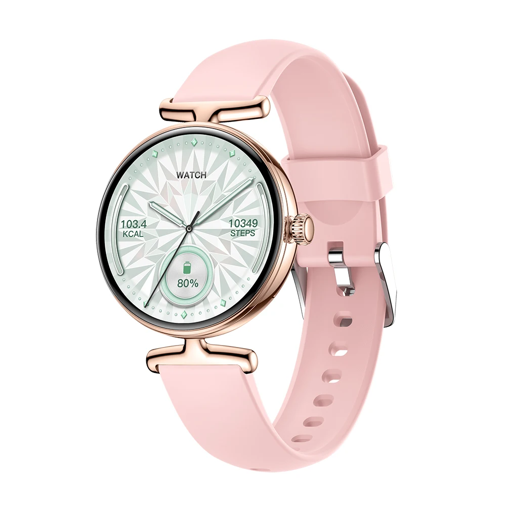 Smartwatch (silicone Rosa), Compatível Com Chamadas Bluetooth, Equipado Com Tela De 1,19 Polegadas.