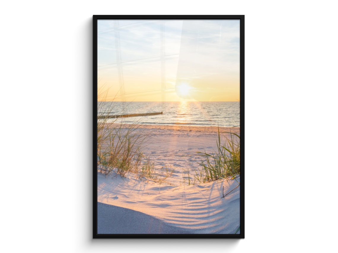 Poster Emoldurado Praia - Sol - Duna - Relva - Areia - Horizon 80x120 Cm