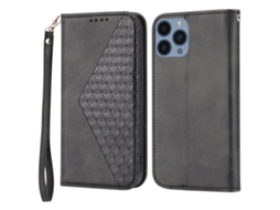 Capa Para Iphone 15 Pro Max Pele Sintética Preto
