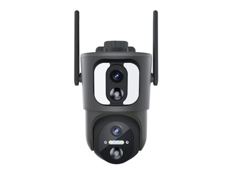 Câmera Zruxe Qf390 2x2mp Binocular Solar Wifi Camera Suporta Gravação Bidirecional De Voz E Alarme