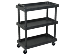 Vidaxl Carrinho Ferramentas Oficina C/ 3 Níveis 75x37,5x92 Cm Pp Preto