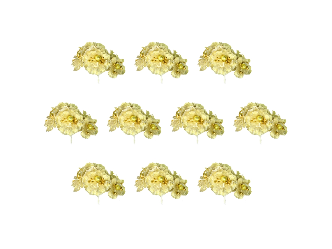 Laxiscreed Conjunto De 60 Flores De Natal Glitter Para Decoração Com Poinsettia Dourada