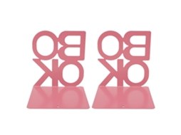 Suporte de Livros de Metal Resistente Antideslizante Decorativo para Casa, Estúdio, Escritório, Escola Rosa