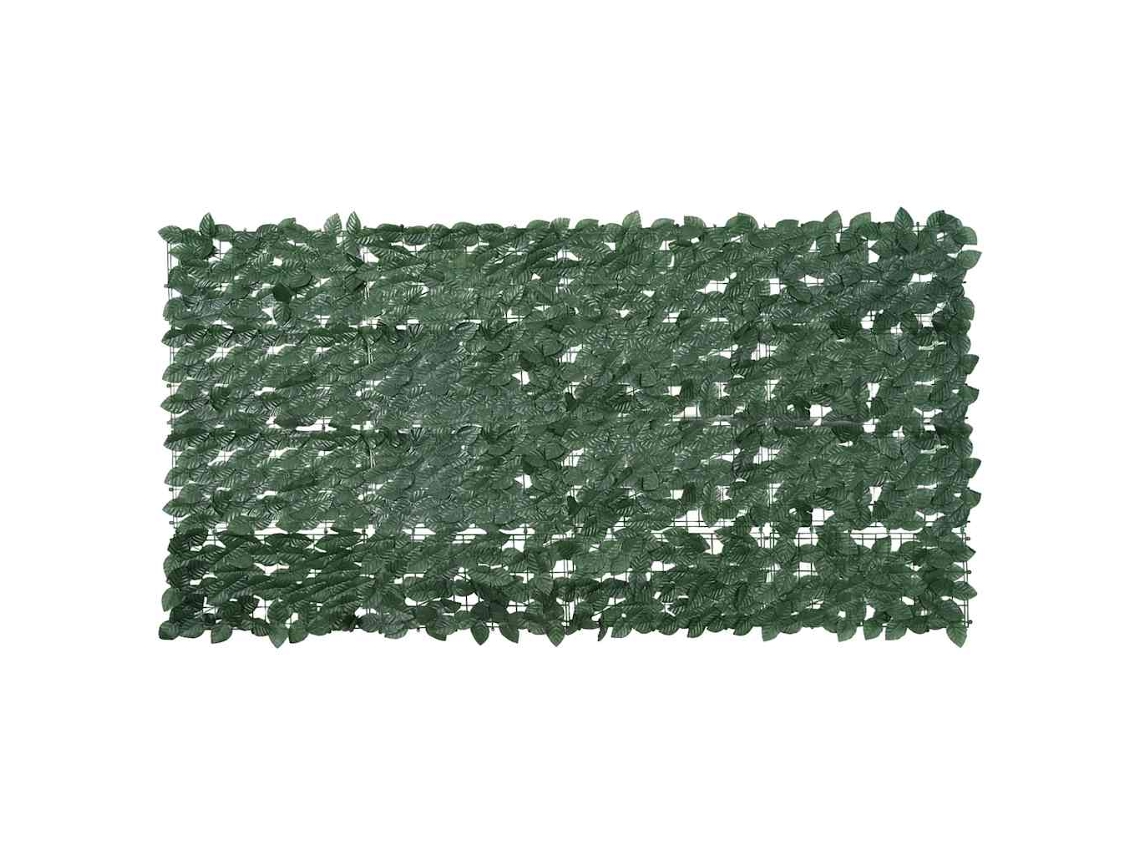 Vidaxl Tela De Varanda Com Folhas Verde-escuras 200x100 Cm