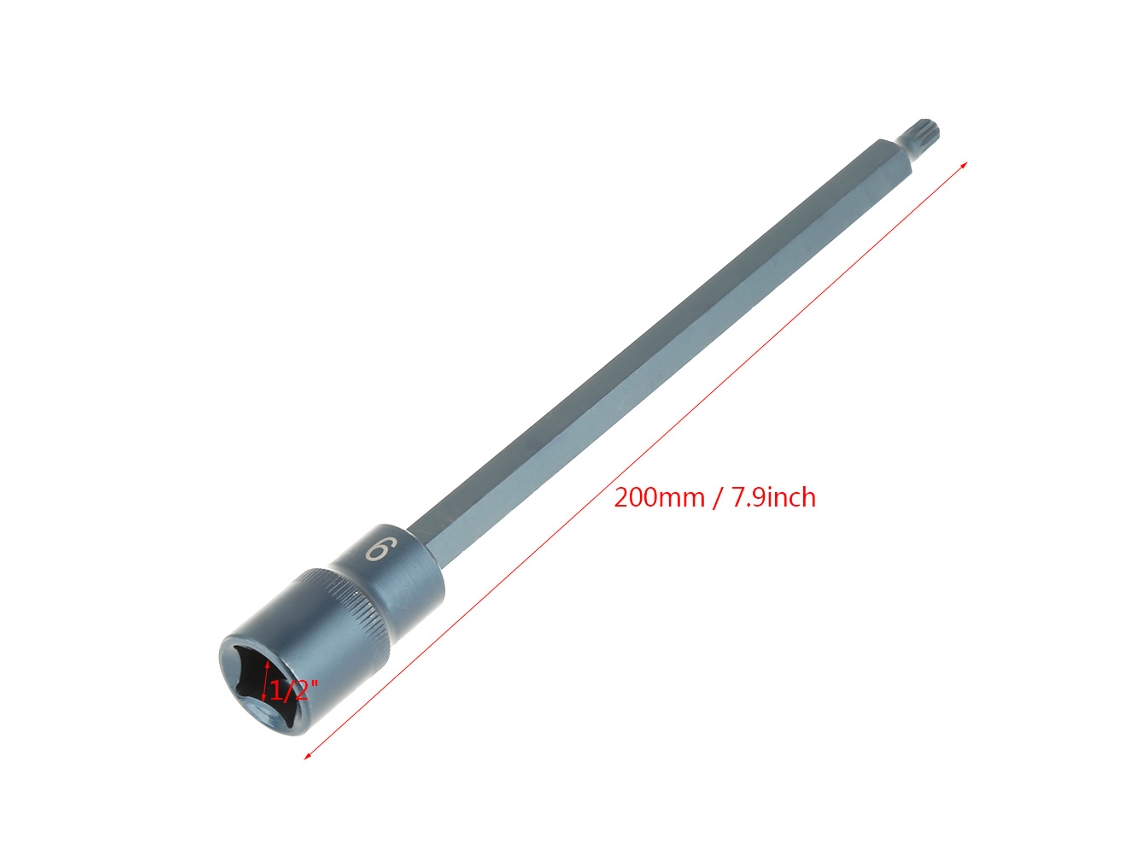Adaptador De Plugue Para Parafusadeira Elétrica De 12 Pontos 1/2" 200mm (m6) Ferramenta De Acionamento