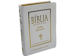 Livro Bíblia Sagrada Letra Gigante Com Índice, Capa Em Couro Reconstituído Branca, Ntlh De Sociedade Bíblica Do Brasil (português)