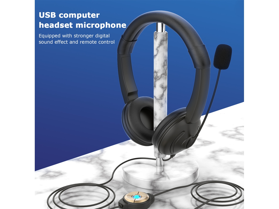 Fone de Ouvido Mali USB com microfone, anti ruído, controle de volume, para centro de chamadas, computador