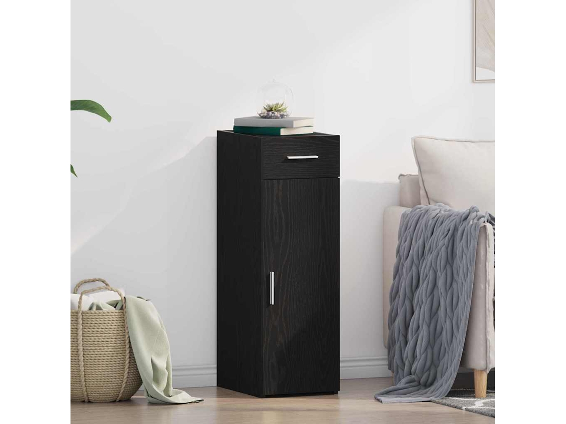 Vidaxl Buffet Com Gaveta Carvalho Preto 30 X 42,5 X 93 Cm