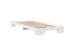 Conjunto 1 Estrutura Da Cama Vidaxl Branco Madeira De Pinho Maciça (80 X 200 Cm)