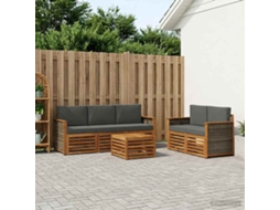 Vidaxl Conjunto De Sofás Para Exterior 6 Unid. Natural E Antracite