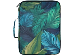 Pasta Expansível Com Folhas Verdes Coloridas, Organizador De 3 Argolas Com Divisórias Sanfonadas E Bolsos Zíper