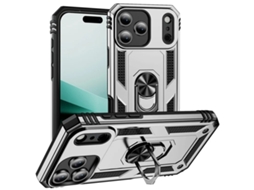 Capa Para Iphone 17 Pro Com Suporte Integrado - Prateada