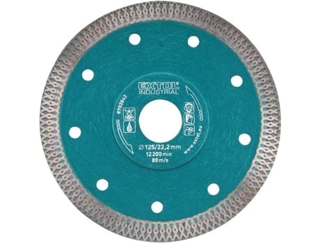 Disco diamantado industrial Extol, corte turbofino, corte seco e úmido, 125 x 22,2 x 1,5 mm, 87