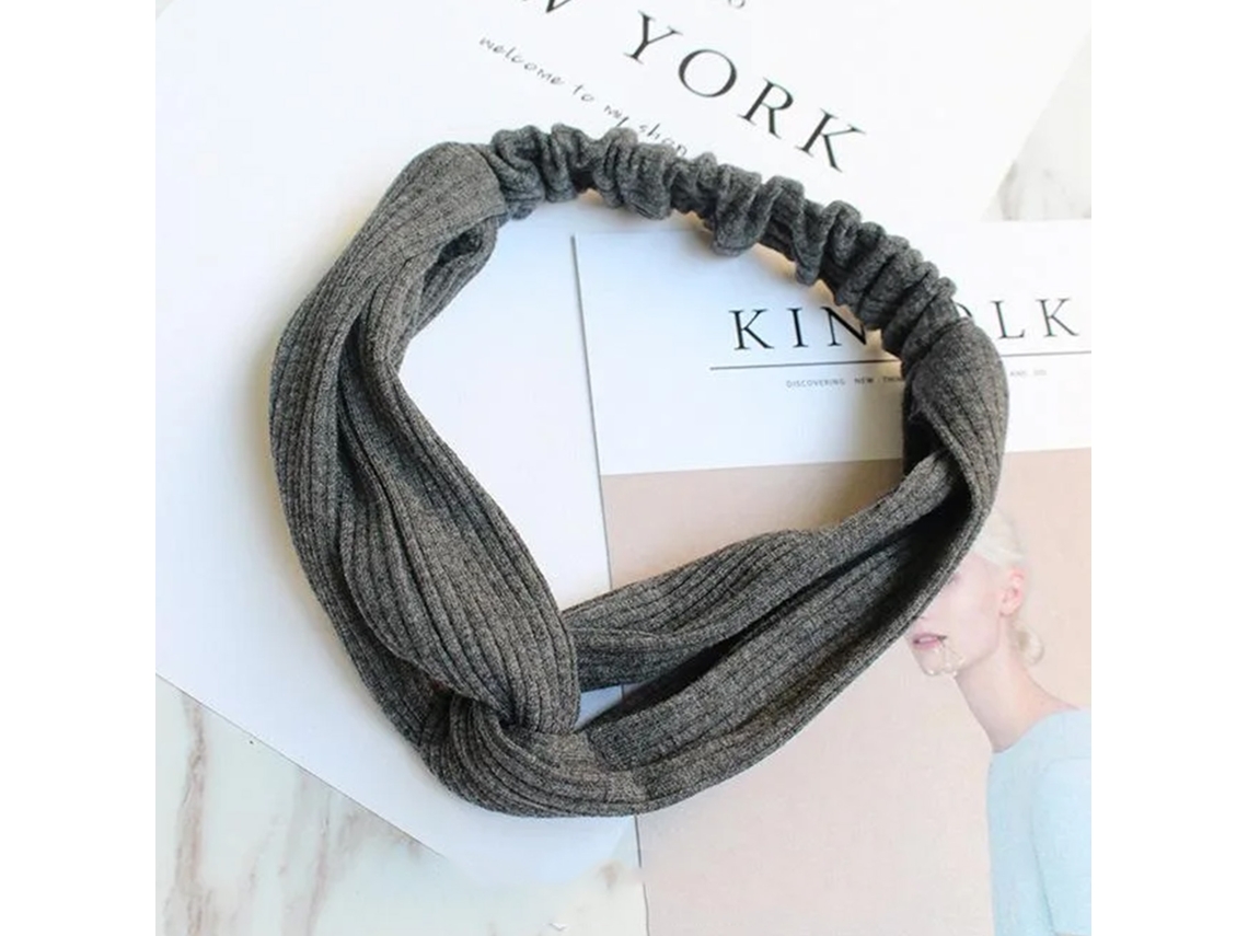 Tela Cruzada Para Cabelo Em Malha Lateral Unida Chic Cinza Escuro