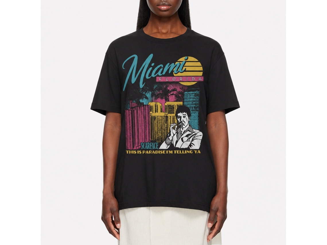 Rockinstone Scarface Movie Miami Florida Black Adult T-shirt Size:l