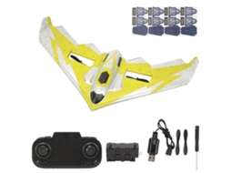Mali kit de Avião Controle Remoto Glider Epp Espuma com Luz Led para Iniciantes Adultos Kids Amarelo 1 Bateria
