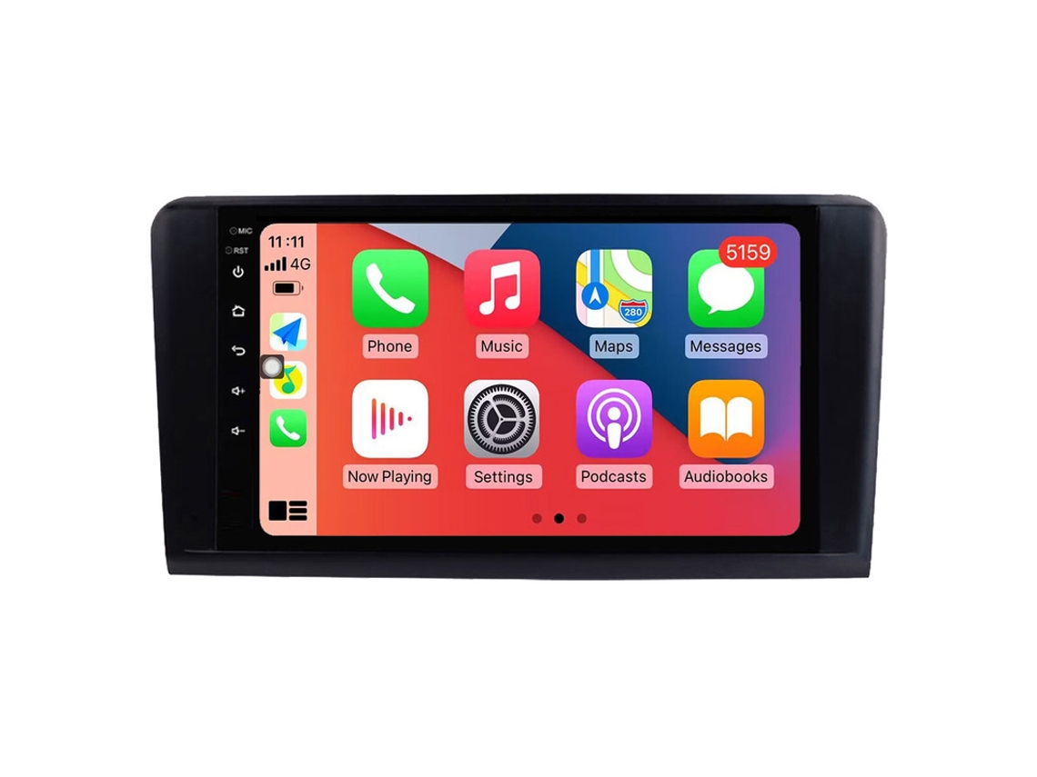 Auto Rádio Carro Bluetooth Autoradio 8GB RAM 128G ROM CarPlay Navegação GPS Ecrã Táctil RoverOne para Mercedes Benz ML GL ML350 GL320 X164 2005-2009