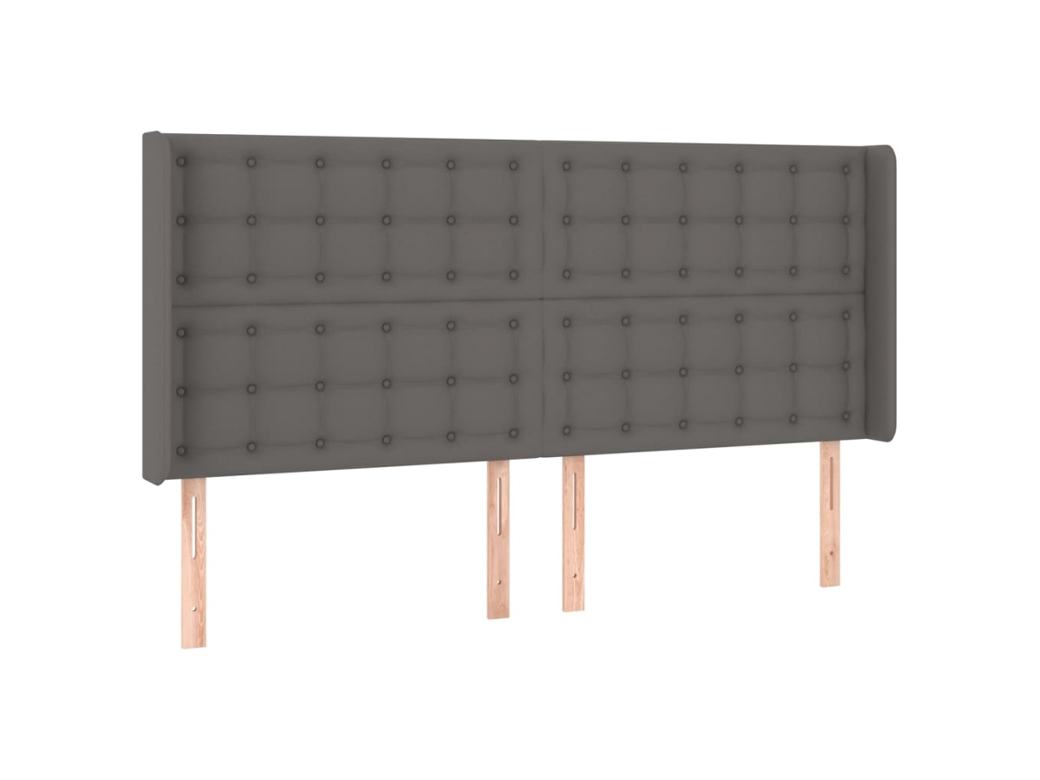 Cabeceira de Cama com Abas 203x16x118/128 cm Cinzento MAISON EXCLUSIVE