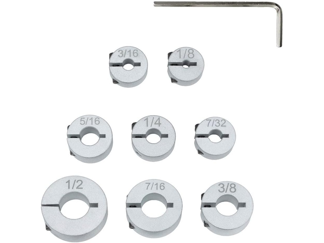 Conjunto De 8 Anéis Limitadores Profundidade Para Brocas, Em Metal,