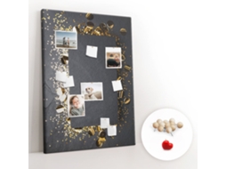 Painel De Cortiça Para Parede Confetes Dourados Para O Escritório Espelharte (100x140 Cm)