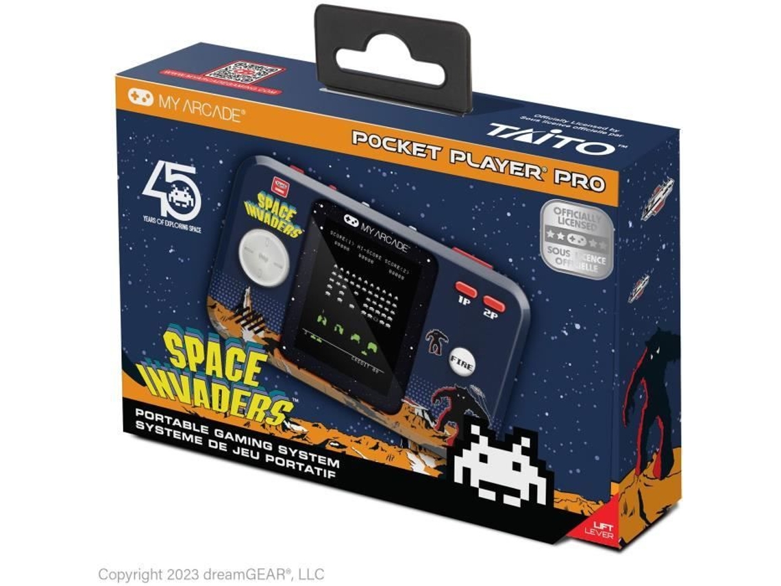 Pocket Player Pro Space Invaders Jogo Retrogaming Console Tecido de Alta Resolução 7Cm