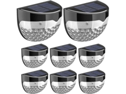 Rebe 8 Lâmpadas Solares Led para Cerca de Jardim Sem Fio Exteriores para Barandas e Fences
