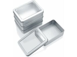 Peças de Latas de Metal Pequenas com Tampas Frasco Cosmético de Metal Vazio Portátil Caixas de Armazenamento de Metal Retangulares para Presentes De