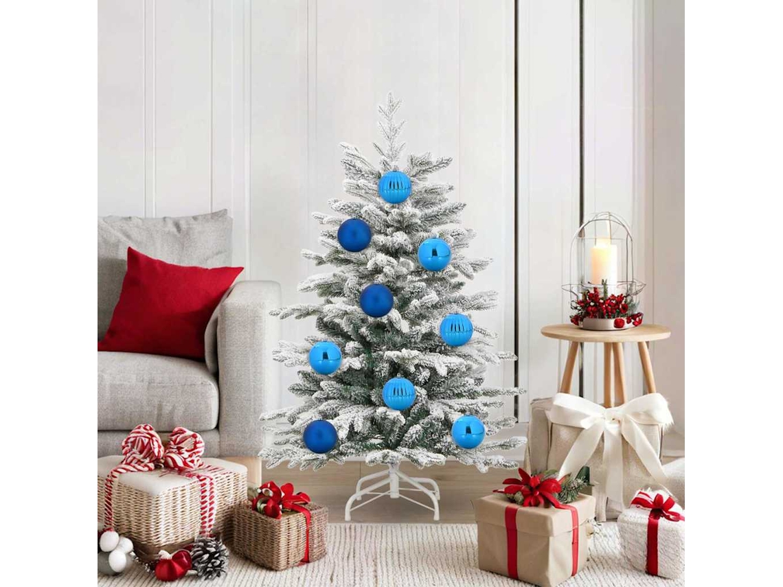 Vidaxl Conjunto De Ornamentação De Natal Xl 15 Pcs Azul Ø 10 Cm Leds