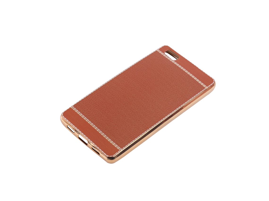 Capa de telefone Huawei P8 Lite dourada EOOCOO (TPU eletroplatado, lichia)