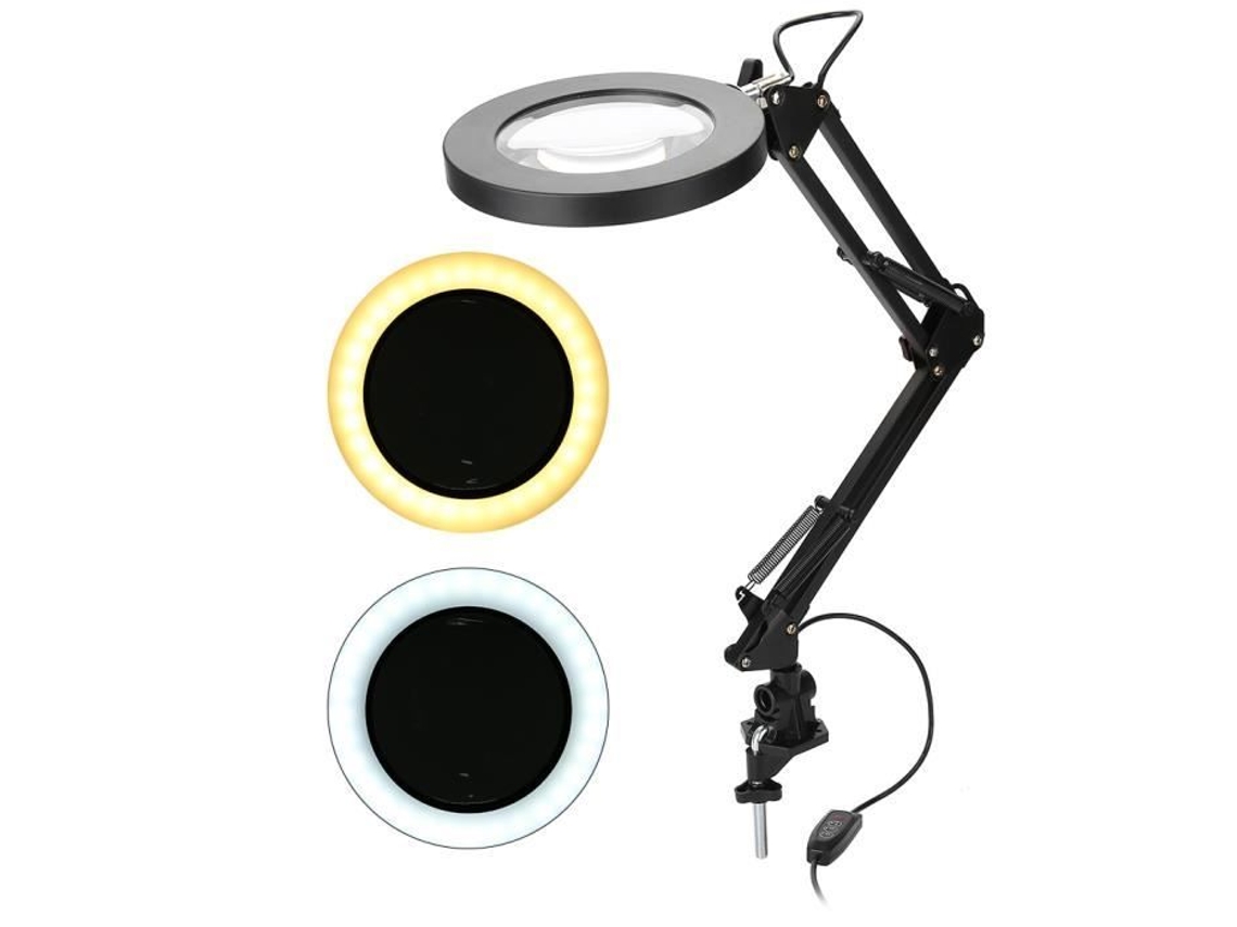 Dilwe lâmpada de ampliação com clipe 5X LED lâmpada de ampliação de tatuagem com clipe delineador manicure luz de beleza DILWE