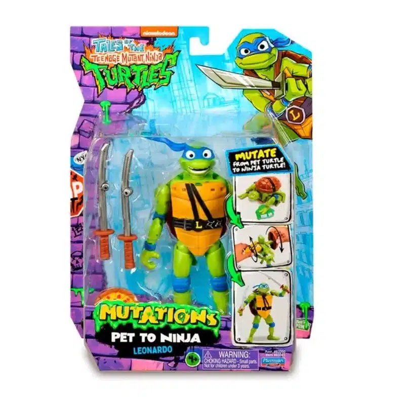 Figura Acción Tmtn Leonardo Deluxe Con Katanas Sonido Famosa Tu838000 Famosamás De 4 Añosp24