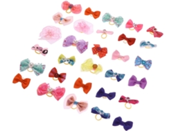 Elásticos De Cabelo Multicoloridos Animais Estimação, 30 Unidades