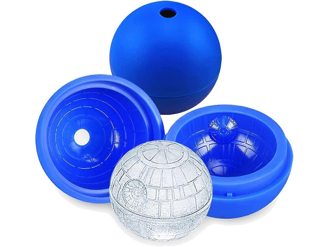 2 Moldes de Gelo em Silicone 3d Estrela da Morte, para Whiskey, Cócteis, Reutilizáveis, Presente para Fãs de Star Wars