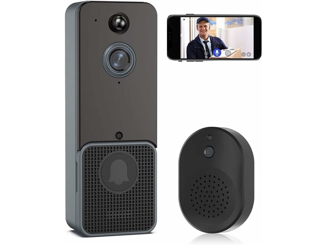 Campainha Inteligente para Casa Campainha de Vídeo Inteligente com Controle Remoto Sem Fio, Visão Noturna Hd e Wi Fi. Brilvibera_ozo
