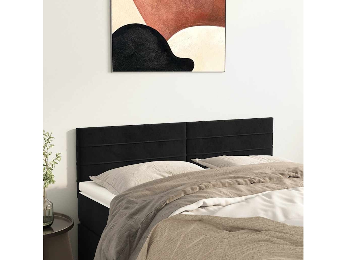 Vidaxl Cabeceiras Preto 144x5x78/88 Cm Veludo