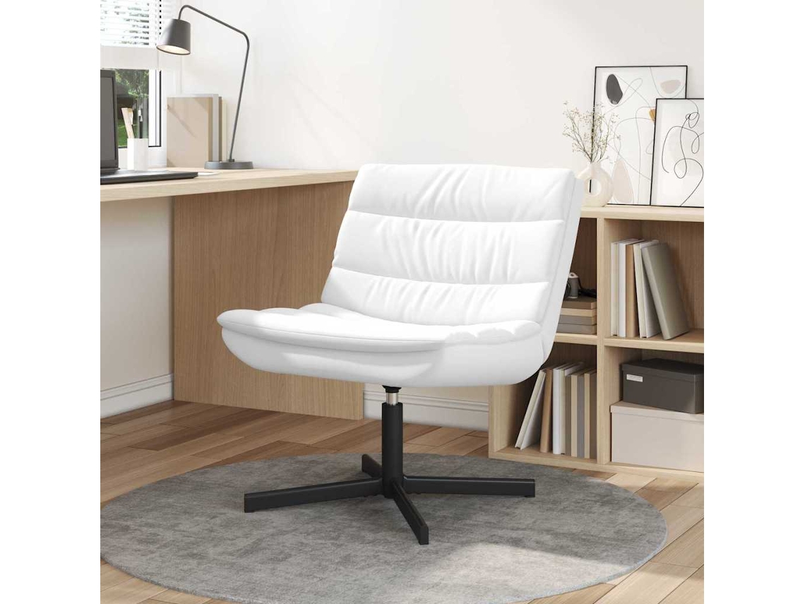 Vidaxl Cadeira Giratória Branco 63 X 75 X 76 Cm Couro Sintético