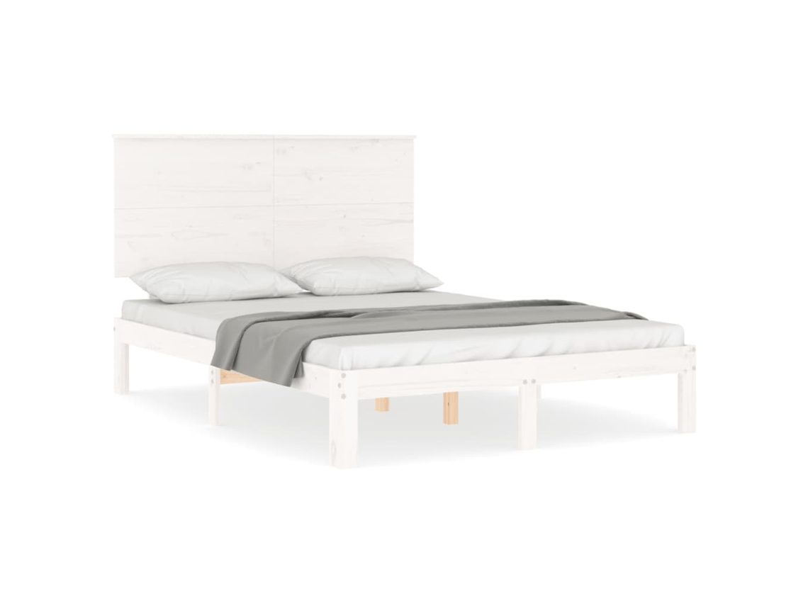 Bed Frame, Bed Frames Vidaxl Branco Madeira De Pinho (120 X 190 Cm)