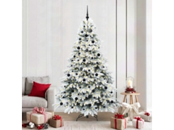 Vidaxl Árvore De Natal Artificial Com 300 Leds Branco 210 Cm Pe E Pvc