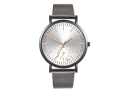 Reloj De Cuarzo De Pareja Con Correa De Malla Casual Estilo Fashion Blanco Negro